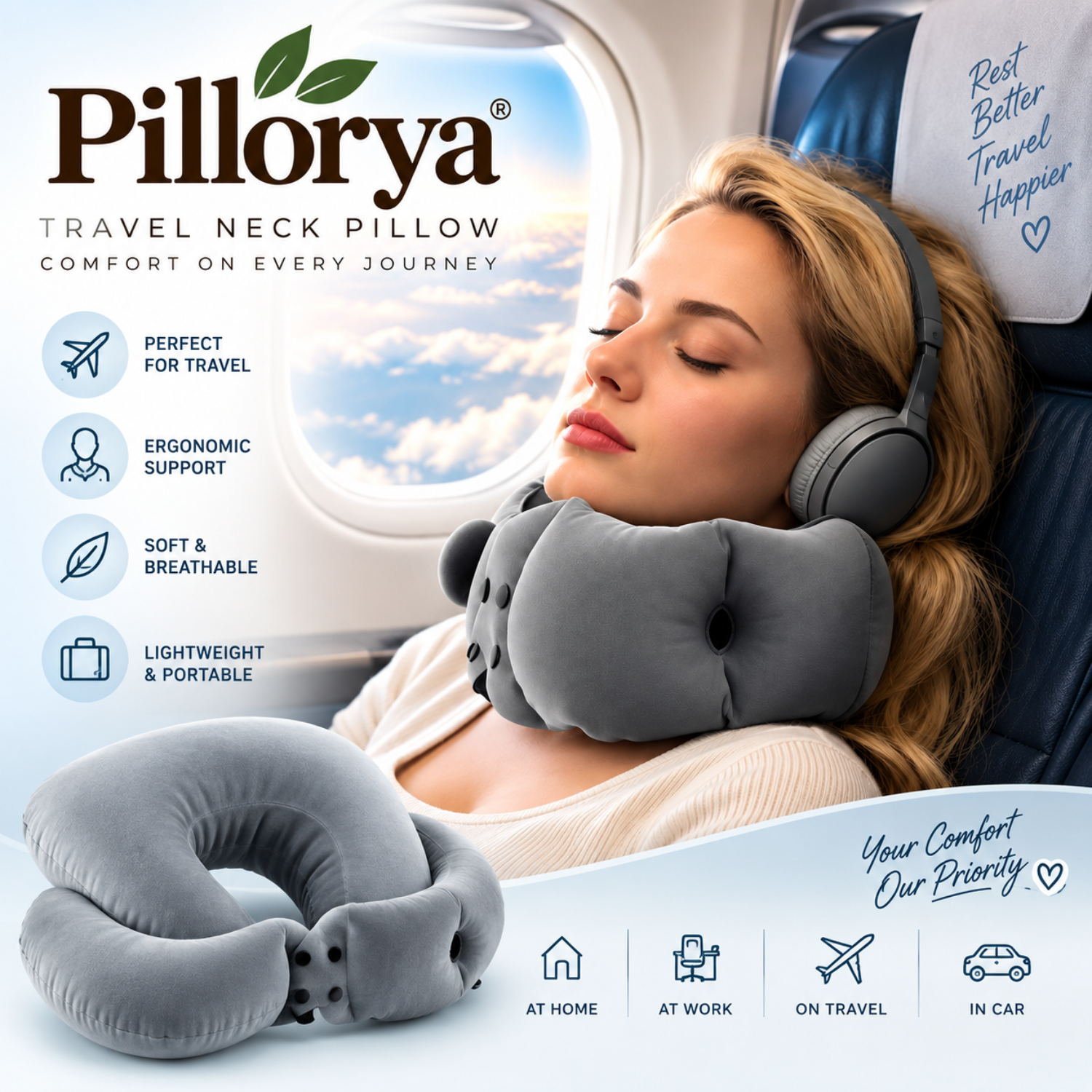 Pillorya Inflatable Neck Pillow
