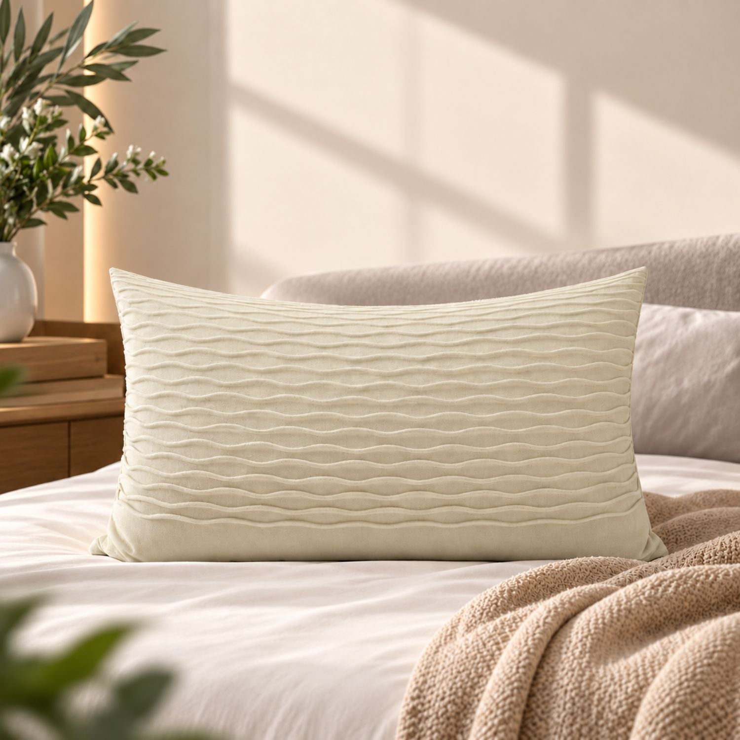 Pillorya Beige Wave Pattern Waist Pillow